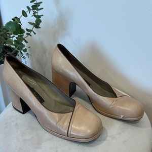 Patrick Cox Leather vintage look block heel purchased in NYC at official store